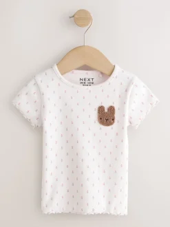 Tops|Tops*Next Roze - Verpakking van 5 geribbelde tops met korte mouwen (3mnd -7jaar)