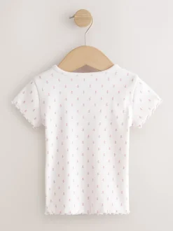 Tops|Tops*Next Roze - Verpakking van 5 geribbelde tops met korte mouwen (3mnd -7jaar)