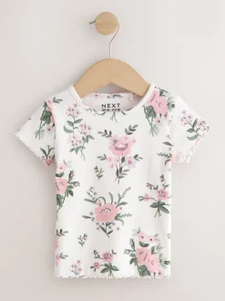 Tops|Tops*Next Roze - Verpakking van 5 geribbelde tops met korte mouwen (3mnd -7jaar)