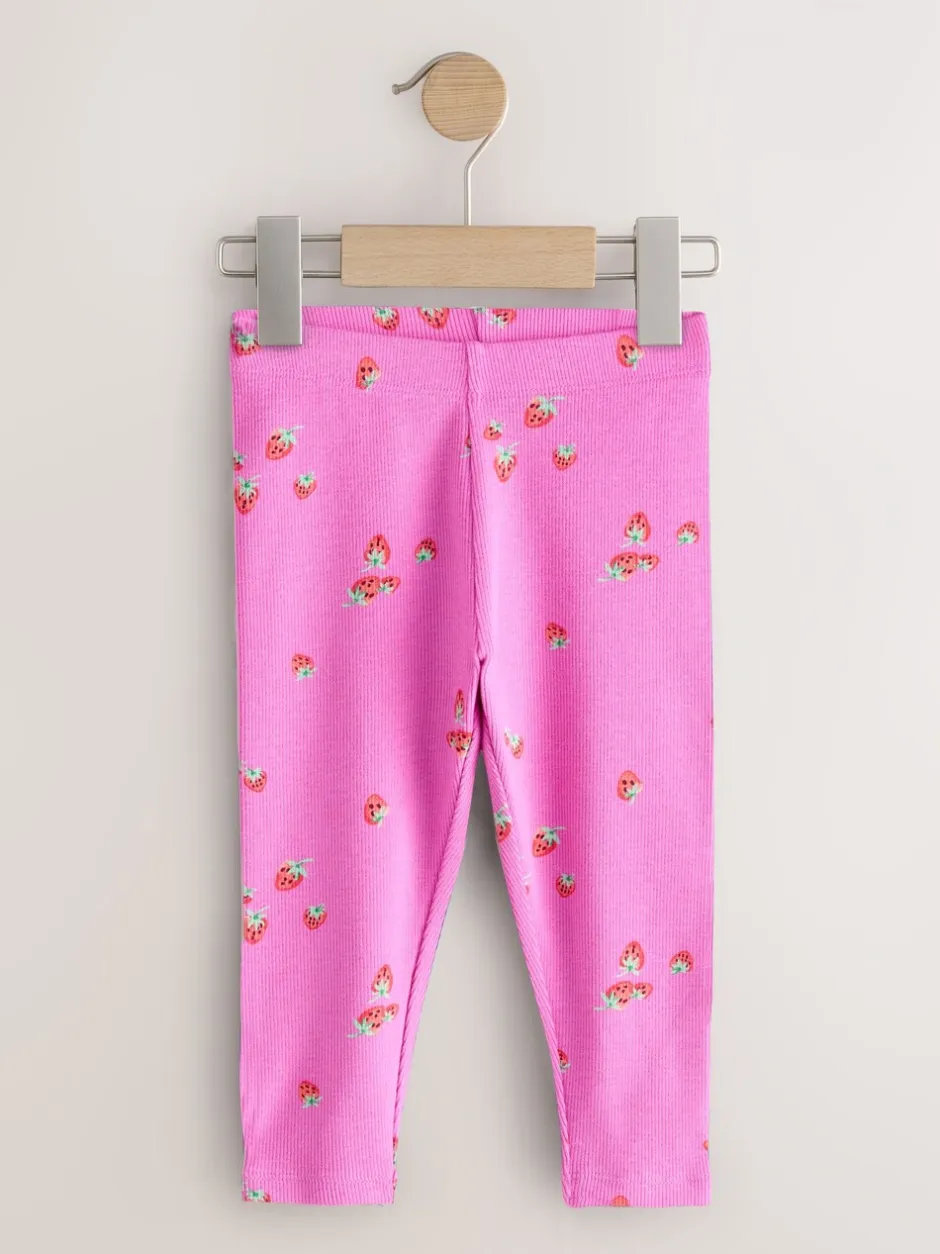 Broeken En Leggings|Next - Verpakking van 5 geribbelde Leggings (3mnd -7jr) Roze