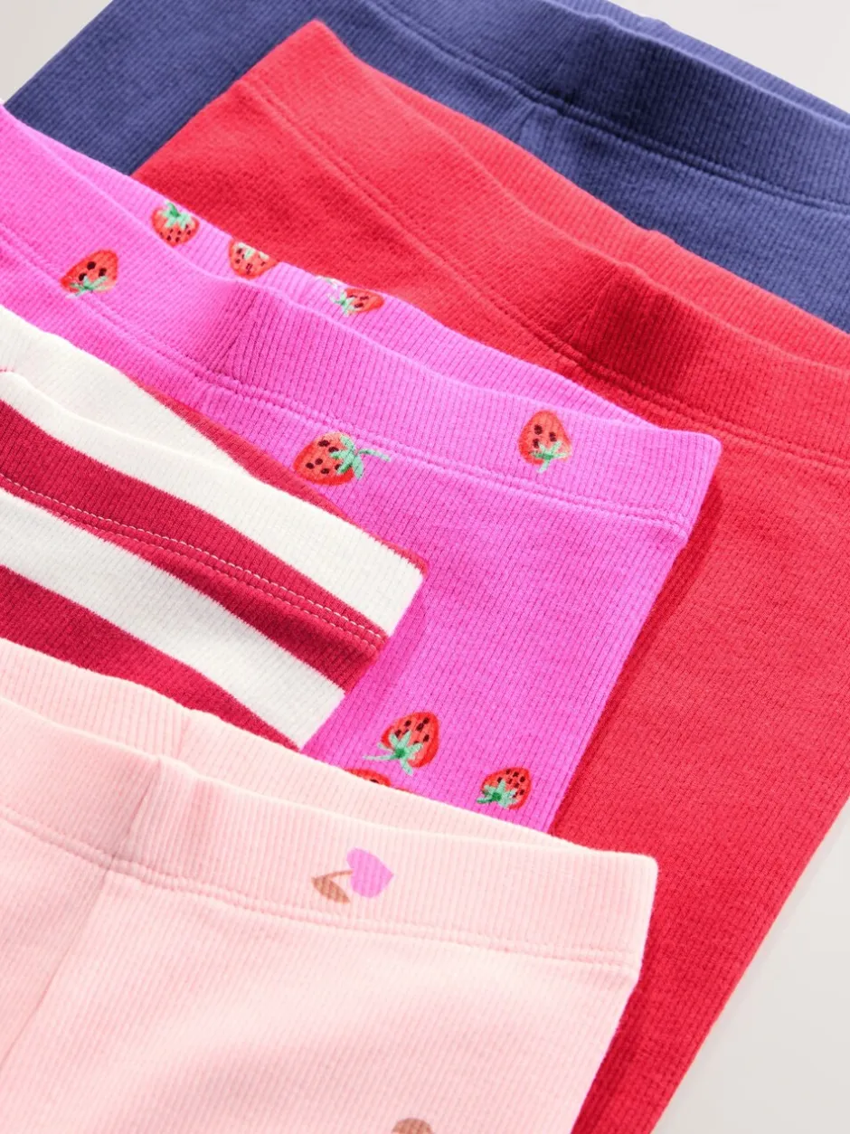 Broeken En Leggings|Next - Verpakking van 5 geribbelde Leggings (3mnd -7jr) Roze