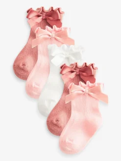 Gelegenheidskleding|Sokken En Panty's*Next - Verpakking van 5 paar babysokken met strik (0 mnd-2 jr) Roze