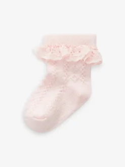 Sokken En Panty's*Next - Verpakking van 3 paar babysokken met kant Roze