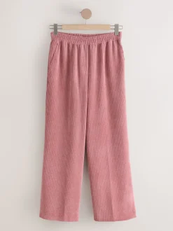 Broeken|Next Roze - Wijde pijpen zachte corduroy broeken