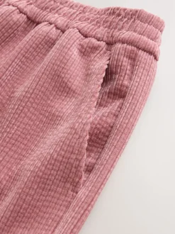 Broeken|Next Roze - Wijde pijpen zachte corduroy broeken