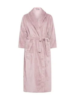 Badjassen|Yours Curve - Super Luxe Maxi-badjas met sjaalkraag Roze