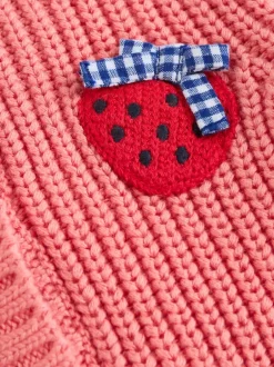 Gebreide Kleding*Next Roze aardbei - Baby Embroidered Back Cardigan (0mths-2yrs)