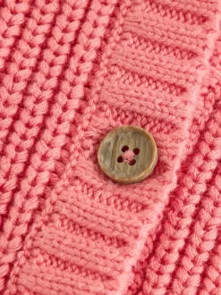 Gebreide Kleding*Next Roze aardbei - Baby Embroidered Back Cardigan (0mths-2yrs)