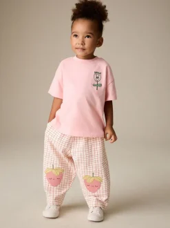 Broeken En Leggings|Next - Embellished Barrel Trousers (3mths-7yrs) Roze aardbei