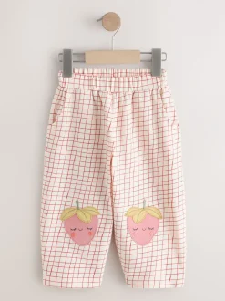 Broeken En Leggings|Next - Embellished Barrel Trousers (3mths-7yrs) Roze aardbei