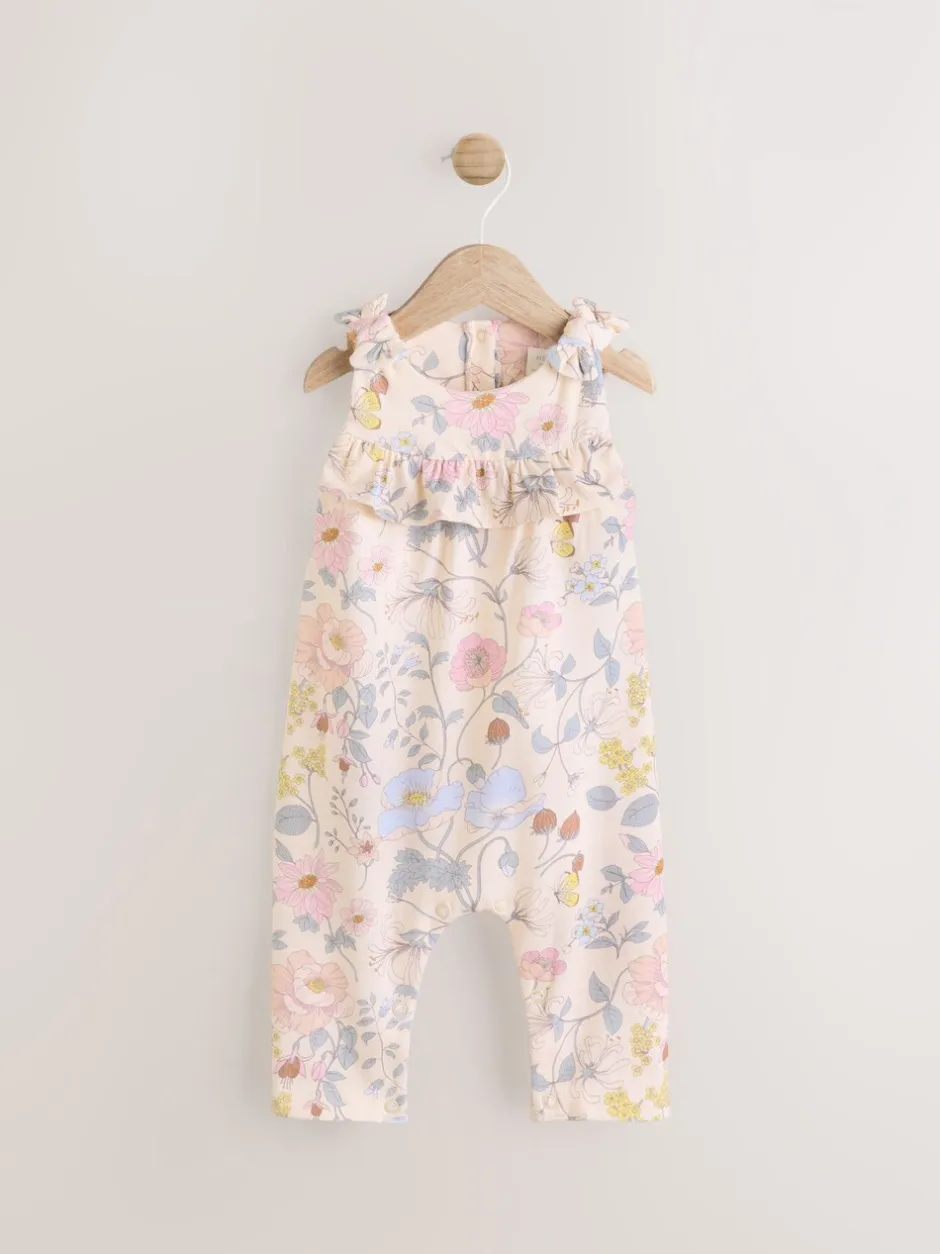 Tuinbroeken|Next - Babyromper met lange pijpen (0 mnd - 3 jr) Roze bloemen