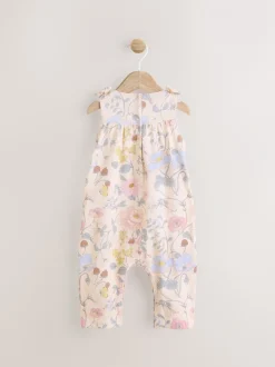 Tuinbroeken|Next - Babyromper met lange pijpen (0 mnd - 3 jr) Roze bloemen