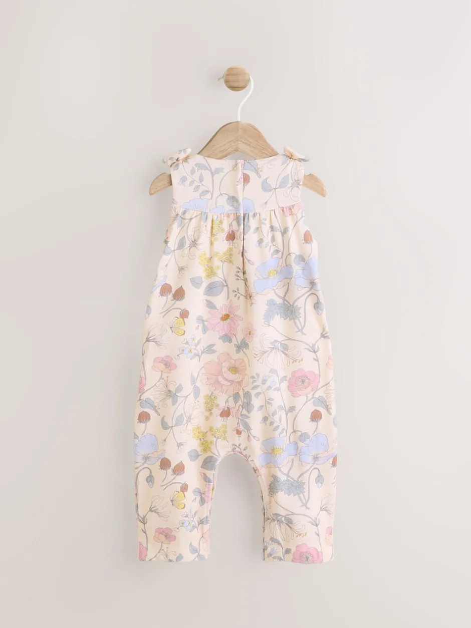 Tuinbroeken|Next - Babyromper met lange pijpen (0 mnd - 3 jr) Roze bloemen