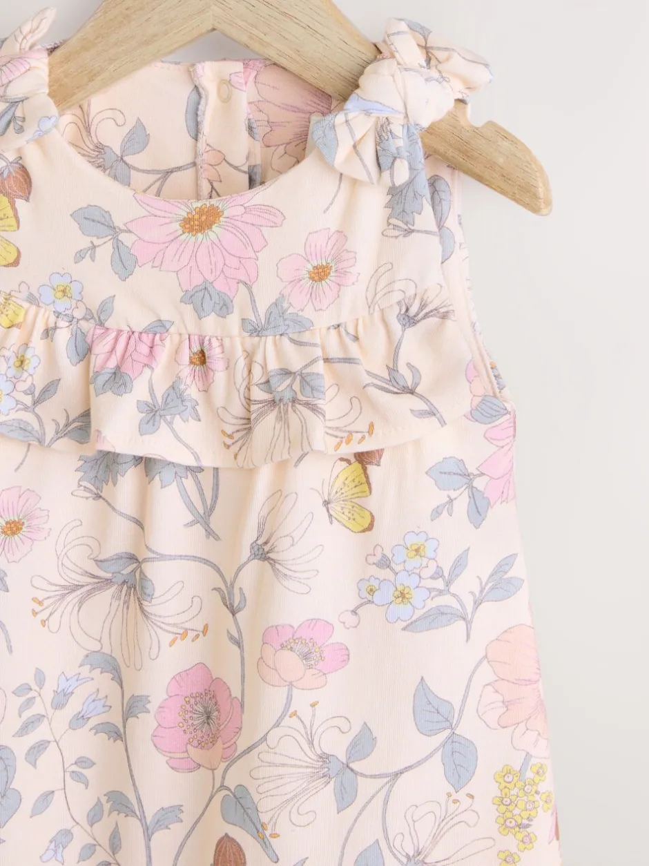 Tuinbroeken|Next - Babyromper met lange pijpen (0 mnd - 3 jr) Roze bloemen