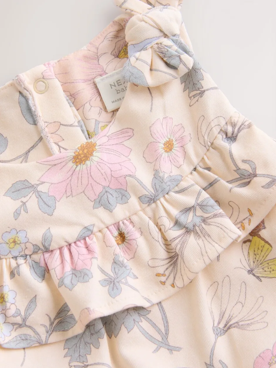 Tuinbroeken|Next - Babyromper met lange pijpen (0 mnd - 3 jr) Roze bloemen