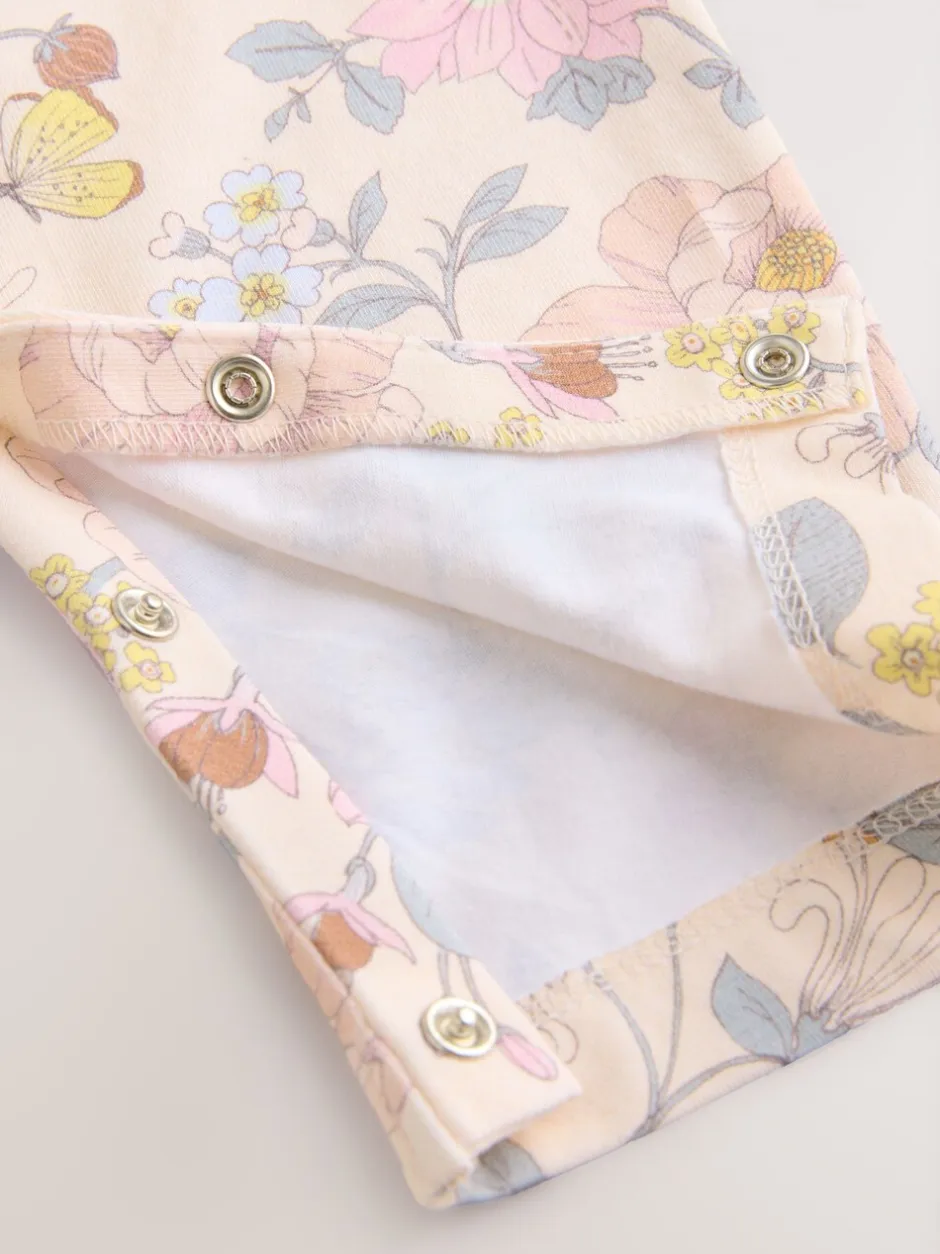 Tuinbroeken|Next - Babyromper met lange pijpen (0 mnd - 3 jr) Roze bloemen