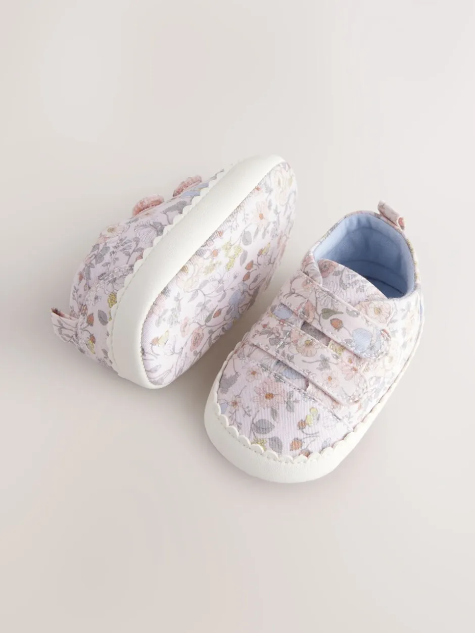 Sneakers|Next - Babyschoentjes met klittenbandsluiting (0 - 24 mnd) Roze bloemen