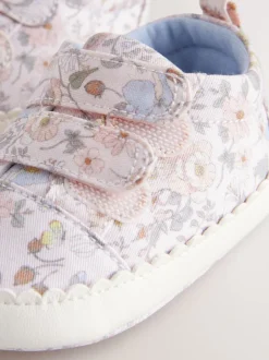 Sneakers|Next - Babyschoentjes met klittenbandsluiting (0 - 24 mnd) Roze bloemen