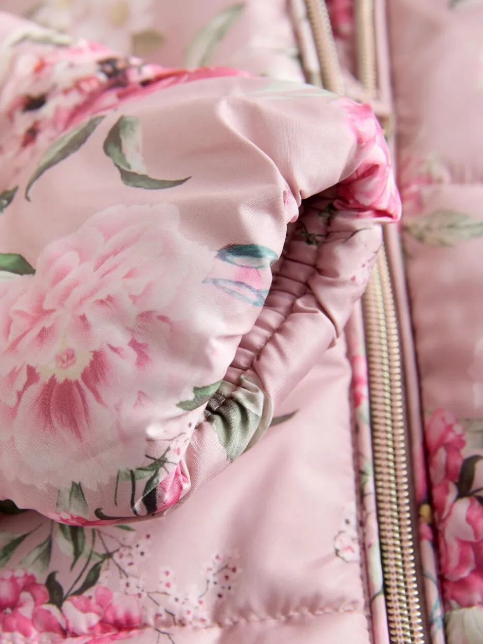 Jassen, Jacks En Kinderwagenpakjes|Jassen En Jacks|Next - Regenbestendig sneeuwpak met imitatiebont (3mnd-7jr) Roze bloemen