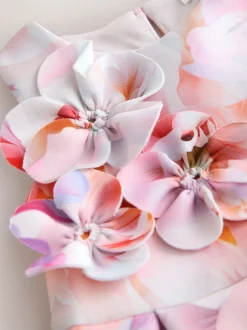 Gelegenheidskleding|Jurken|Next - Scuba Occasion Dress (3mths-7yrs) Roze bloemen