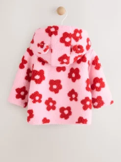 Jassen, Jacks En Kinderwagenpakjes|Jassen En Jacks|Next Roze bloemenprint over het geheel - Borg babyjack met capuchon (0mnd-2jr)