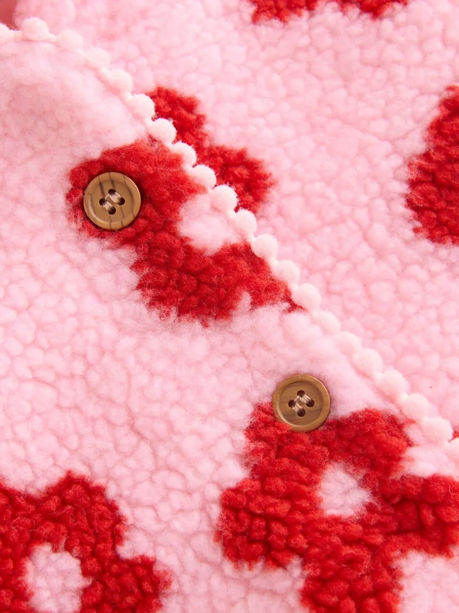 Jassen, Jacks En Kinderwagenpakjes|Jassen En Jacks|Next Roze bloemenprint over het geheel - Borg babyjack met capuchon (0mnd-2jr)