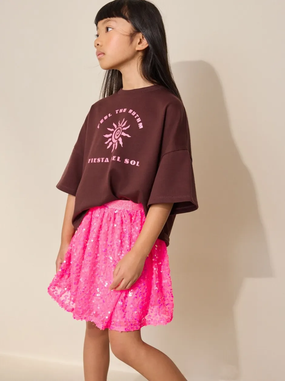 Shorts En Rokken|Next - Rok met lovertjes (3-16 jr) Roze bloemetjes