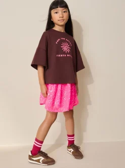 Shorts En Rokken|Next - Rok met lovertjes (3-16 jr) Roze bloemetjes