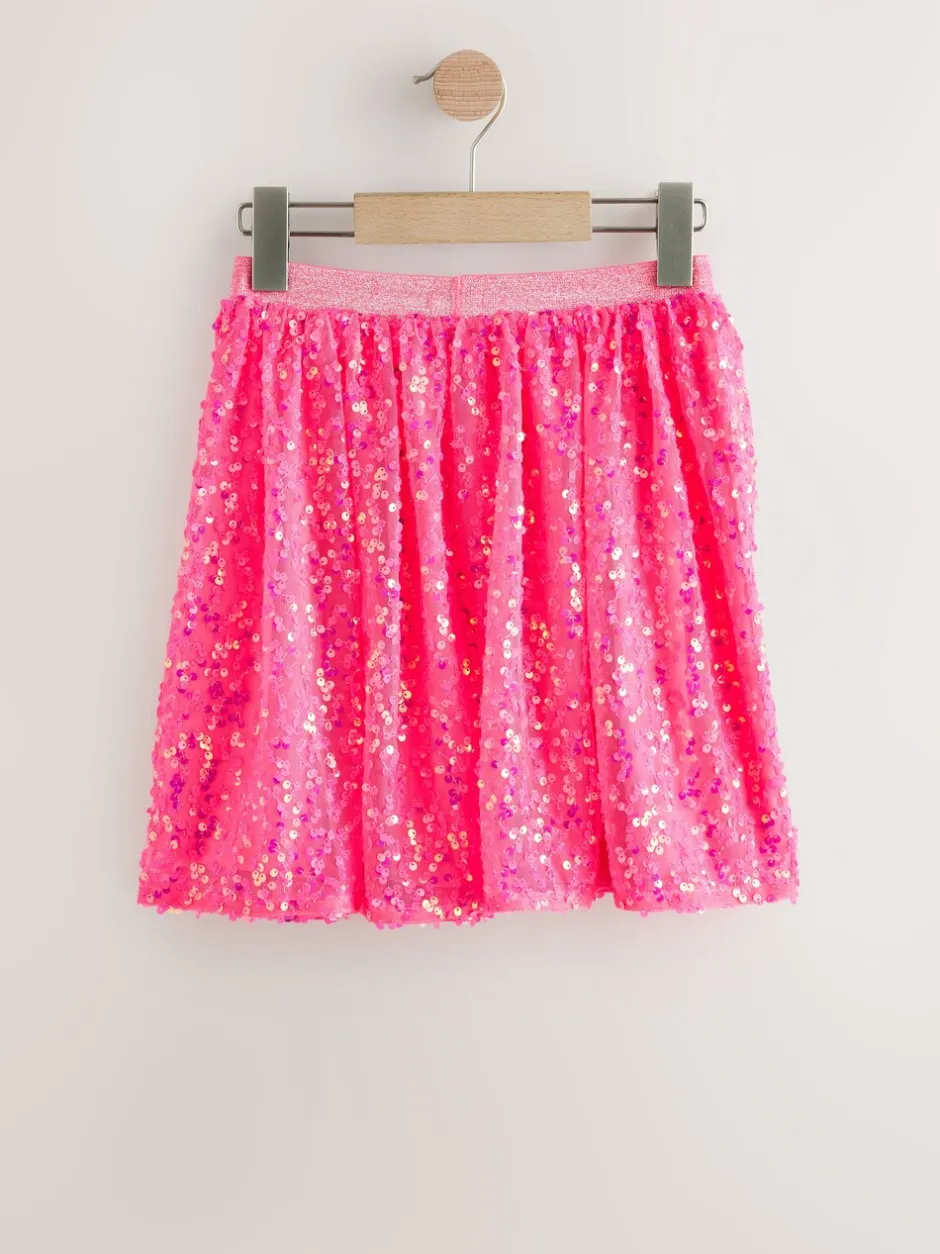 Shorts En Rokken|Next - Rok met lovertjes (3-16 jr) Roze bloemetjes