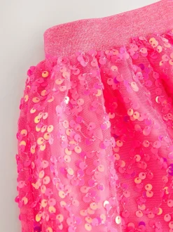 Shorts En Rokken|Next - Rok met lovertjes (3-16 jr) Roze bloemetjes