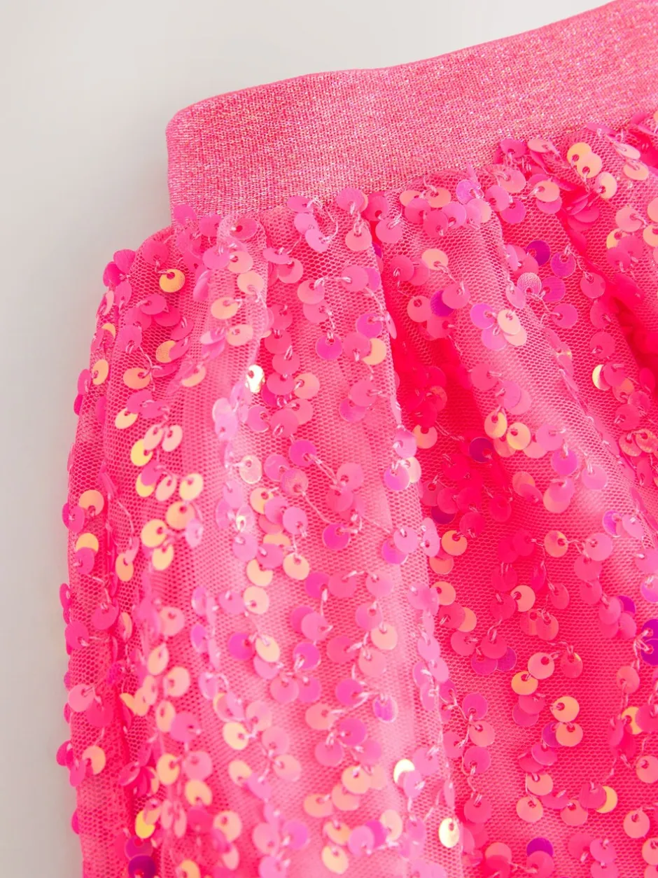 Shorts En Rokken|Next - Rok met lovertjes (3-16 jr) Roze bloemetjes