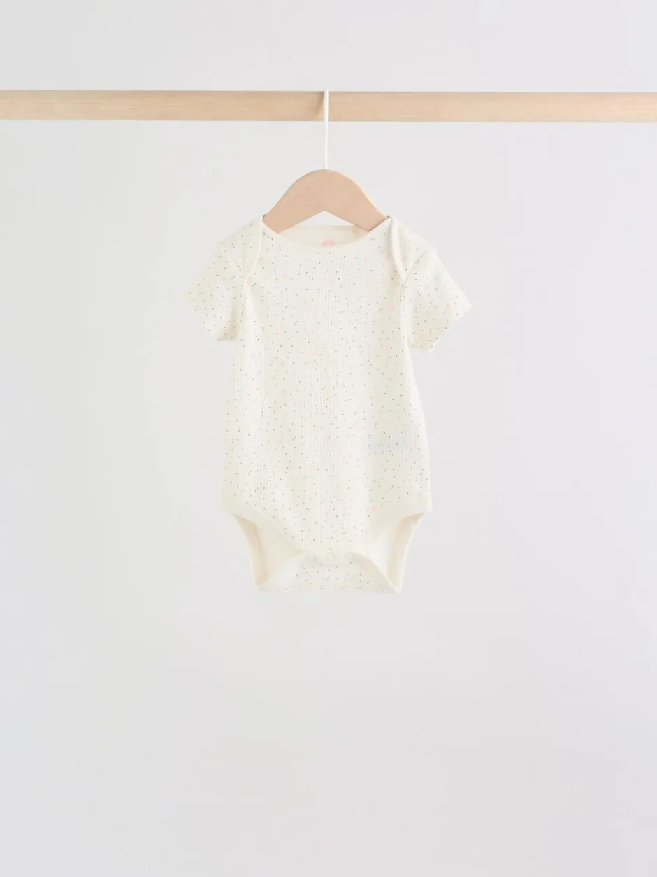 Rompertjes En Hemdjes*Next Roze bloemetjes - Set van 5 babyrompertjes met korte mouwen