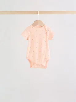 Rompertjes En Hemdjes*Next Roze bloemetjes - Set van 5 babyrompertjes met korte mouwen