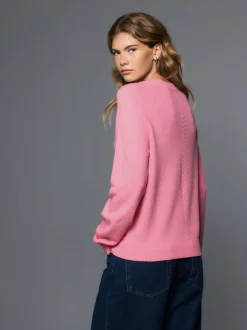 Gebreide Kleding|Next Roze bloemetjes - Superzachte trui met ronde hals en lange mouwen