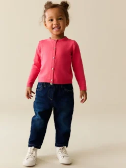 Gebreide Kleding|Next Roze bloemetjes - Vest (3 mnd-10 jr)