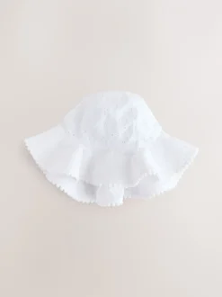 Mutsjes En Antikrabwantjes|Mutsen, Handschoenen En Sjaals|Next Roze en wit - Broderie 2pk Baby Bucket Hoed (0mnd-2jr)