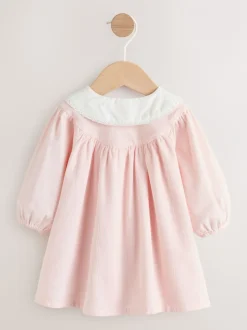 Jurken|Next Roze feeënmuis - Baby geweven jurk met kraag en maillot (0mnd-2jr)