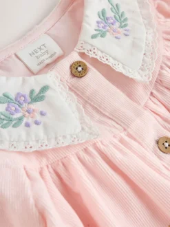 Jurken|Next Roze feeënmuis - Baby geweven jurk met kraag en maillot (0mnd-2jr)