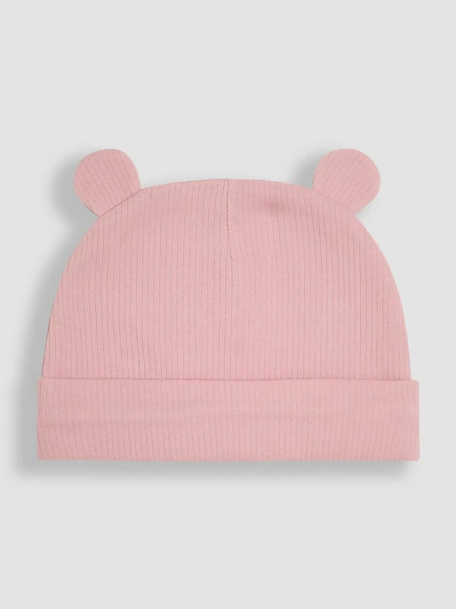 Mutsjes En Antikrabwantjes|Mutsen, Handschoenen En Sjaals*Jojo Maman Bébé - - 2 Babymutsen Roze geribbeld