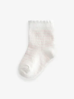 Sokken En Panty's*Next - Verpakking van 5 paar babysokken (0 mnd-2 jr) Roze gestreept met hart