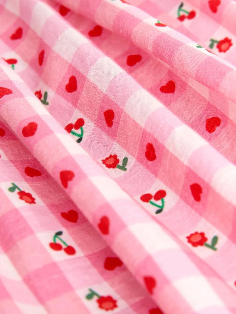 Jurken|Jurken*Next - Double Ruffle Sleeve Dress (3mths-8yrs) Roze gingham