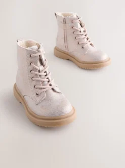Boots|Next - Enkellaarzen met vetersluiting Roze glinstering