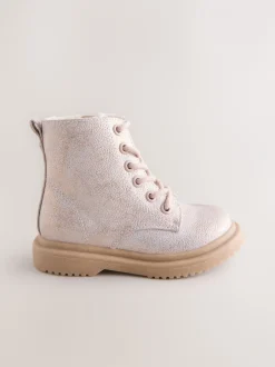 Boots|Next - Enkellaarzen met vetersluiting Roze glinstering