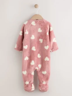 Babypakjes En Babypyjama's|Next - Fleece babypyjama Roze hartenprint