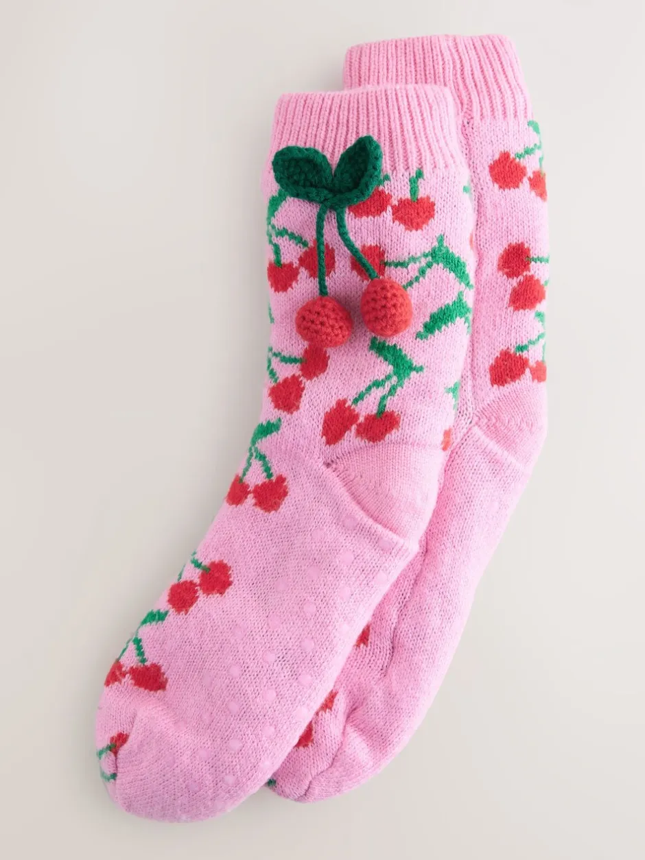 Sokken En Panty's*Next - 1 Paar grofgebreide pantoffelsokken Roze kersen