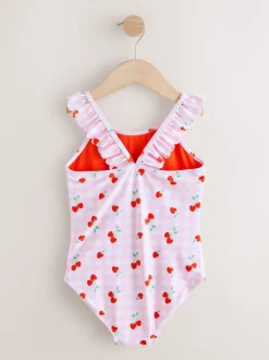 Badkleding*Next - Badpak met ruches (3 - 16 jr) Roze kersen geruit