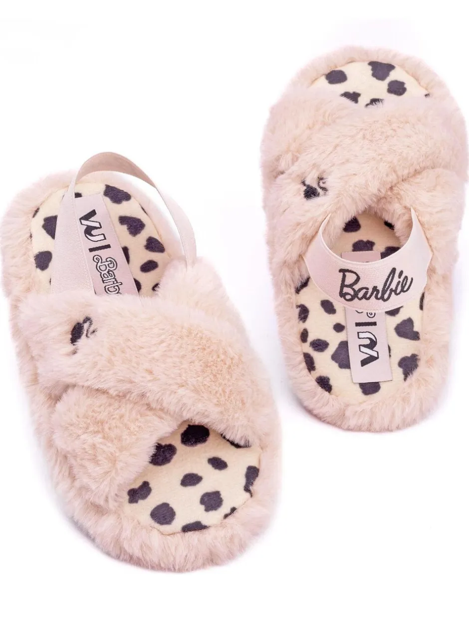 Pantoffels*Vanilla Underground - Fluffy Slippers Roze met Barbie