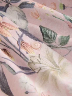 Jurken*Next - Jurk met lange mouwen en kraag (3mnd-7jr) Roze met bloemenprint