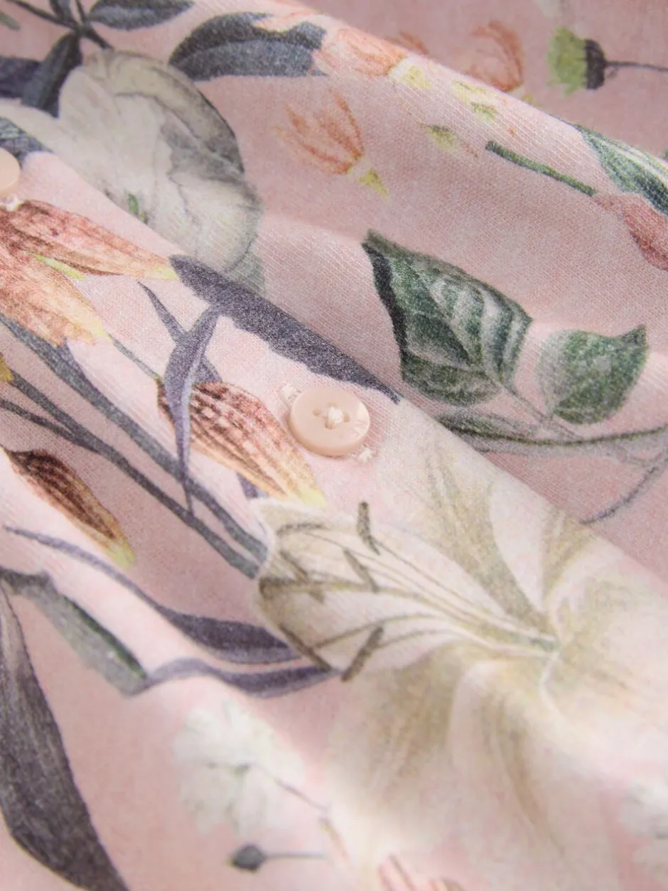 Jurken*Next - Jurk met lange mouwen en kraag (3mnd-7jr) Roze met bloemenprint