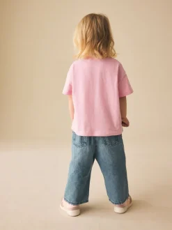 T-Shirts*Next - Short Sleeve Embroidered T-Shirt (3mths-7yrs) Roze met bloemenprint
